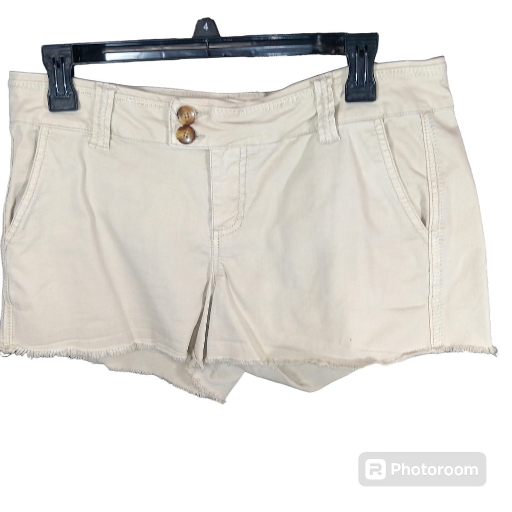 Buckle Khaki Cotton Shorts for Women Size 8